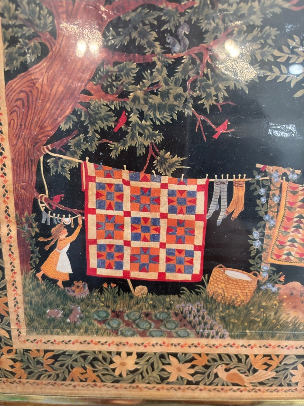 Framed Folk Art Laundry Day Wall Decor - Multicolor - Picture 4 of 8